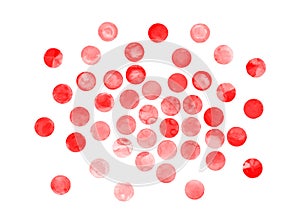 Red blood vector circles set