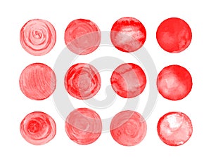 Red blood vector circles set