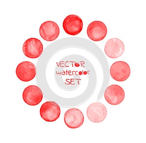 Red blood vector circles set