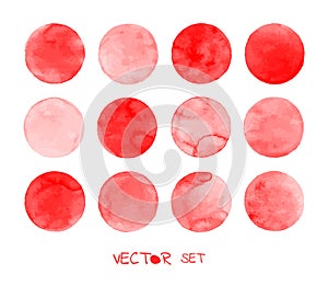 Red blood vector circles set