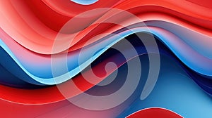 a red and blue abstract background with wavy lines and curves