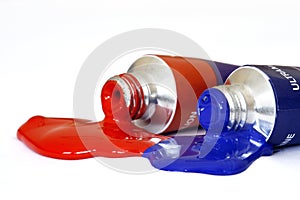 Red and Blue Acrylic Paint