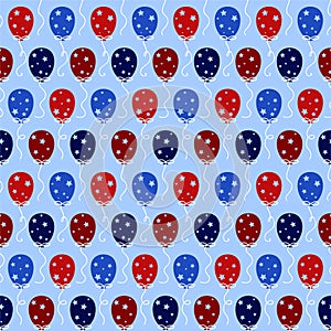 Red and Blue Balloons Seamless Pattern