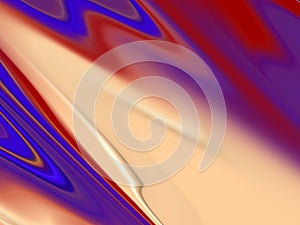 Red blue beige blurred shapes, geometries background on black background