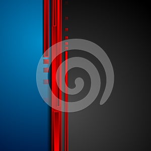 Red, blue and black hi-tech abstract corporate background
