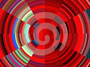 Red blue circles, circularlines abstract background