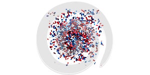 Red,, And Blue Confetti Explosion. Celebration And Festive Atmosphere Isolated On Transparent Background