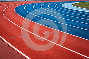 Red and blue curved background