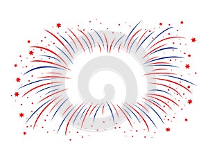Red and blue firework