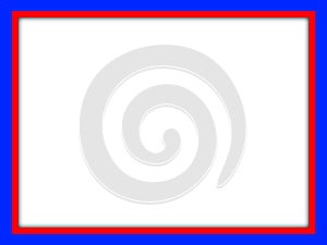 Red and Blue frame isolated on white background photo