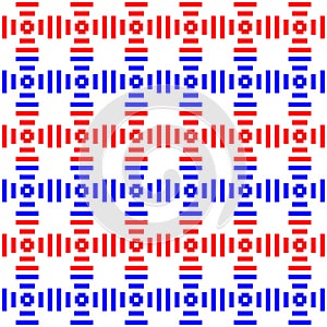 Red and blue geometric stripes seamless pattern background illustration vector.