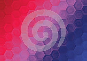 Red and Blue Gradient Hexagon Pattern Background Image