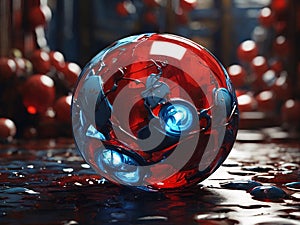 Red And Blue Marbles Sphere nft Mysterio photo
