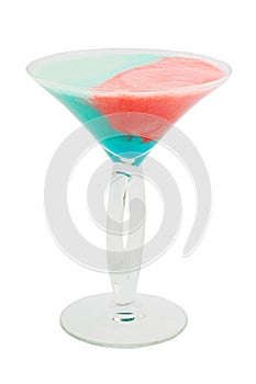 Red and blue margarita cocktail