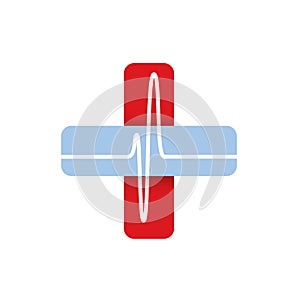 Red and Blue Medical Cross Logo