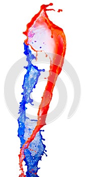 red and blue paint splash