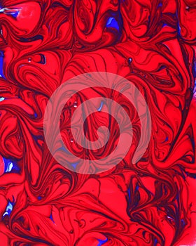 Red Blue Paint Swirl Pattern