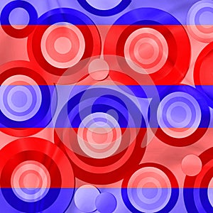 Red and blue retro circles