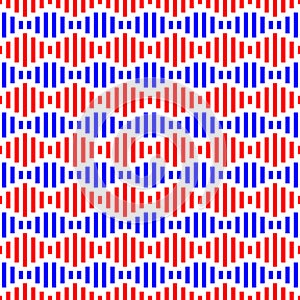 Red and blue sound wave stripes seamless pattern background illustration vector.
