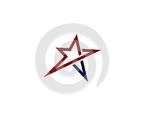 Red and blue Star business Logo Template vector icon