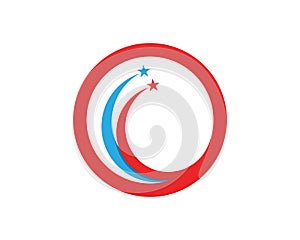 Red and blue Star falcon Logo Template icon