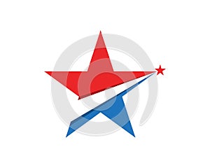 Red and blue Star falcon Logo Template vector icon