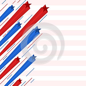 Red and blue star streaks patriotic background