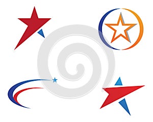 Red and blue Star symbols Logo Template vector icon