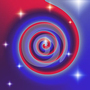 Red and blue twirl and gradiant background