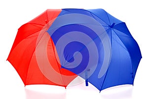 Red and blue umbrella