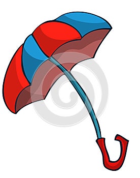 Red and Blue Umbrella.