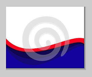 Red blue white abstract wavy background