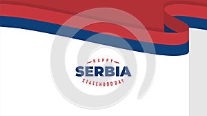 Red, Blue, and white flat background for Serbia Statehood Day