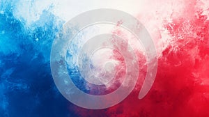 Red, blue and white rough painted gradient background with blurred edges