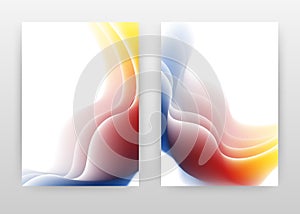 Red blue yellow 3d waves concept abstract design of annual report, brochure, flyer, poster. Colorful waves background vector