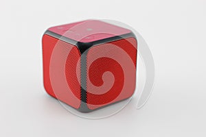 Square shape red bluetooth speaker