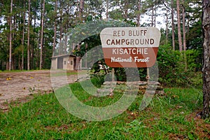 Red Bluff Campground Sign Kisatchie National Forest Louisiana
