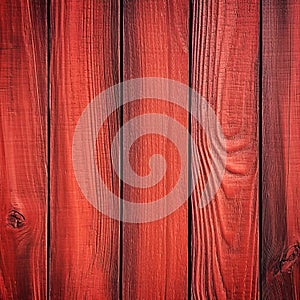 Red board background. Vertical wooden slats texture for interior decoration. Generative AI