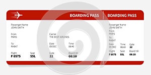 Red boarding pass