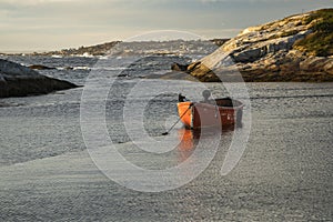 Red Boat at Peggy's Cove