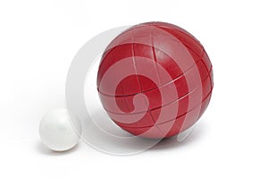 Red Bocce Ball and Pallino (Jack or Boccino)