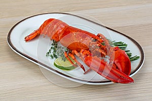 Red boiled lobster