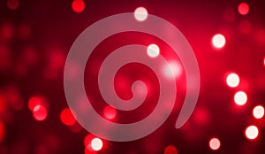 Red bokeh lights illumintation for background design. Generative AI photo