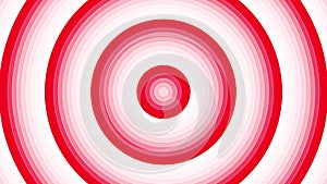 Red bold circle simple flat geometric on white background loop. Round radio waves endless creative animation. Rings seamless