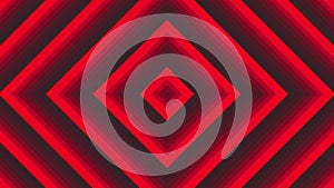 Red bold square simple flat geometric on dark grey black background loop. Quadratic radio waves endless creative animation.