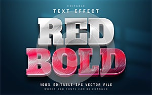 Red bold text effect editable