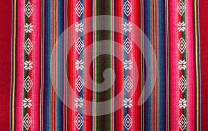 Red bolivian pattern photo