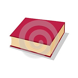 Red book vector illustration, encyclopedia flat icon, textbook image isolated on white background