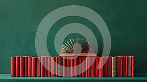 The red books on shelf..AI generated image