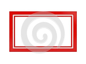 Red border rectangle isolated on white background